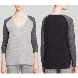 Theory women's Tarledia HM Lofty Cashmere sweater v-neck grey medium